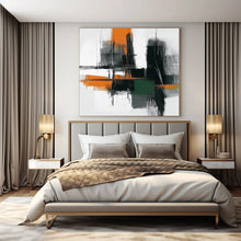Load image into Gallery viewer, Orange, Gray &amp; Green Urban Abstract Canvas Painting, Ideal for Modern Office &amp; Industrial - Chic Loft LargeART1244
