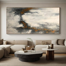Load image into Gallery viewer, Massive Gray Abstract with Gold Acrylic for Industrial - Style Café &amp; Luxury Penthouse LargeART0360
