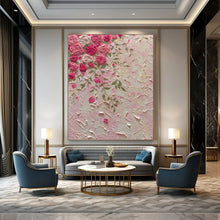 Load image into Gallery viewer, Textured Pink Rose Bouquet Abstract, Suited for Romantic Dining Room &amp; Feminine Dressing Area LargeART1985

