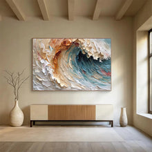 Load image into Gallery viewer, Colorful Wave Textured Abstract Painting on Canvas - “Ocean Energy” DKH676
