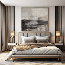 Load image into Gallery viewer, Gray and Black Textured Abstract Art for Modern Office Waiting Room &amp; Edgy Home Theater LargeART0961
