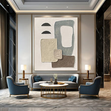 Load image into Gallery viewer, “Neutral Textured Collage” - Beige, Grey, Brown Abstract Art on Canvas DKH1135
