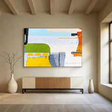 Load image into Gallery viewer, Pastel - Hued Geometric Abstract Painting on Canvas DKH545
