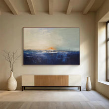 Load image into Gallery viewer, Muted Tones Coastal Sunset Abstract Painting on Canvas - “Subtle Dusk” DKH650
