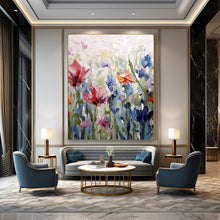Load image into Gallery viewer, Colorful Impasto Floral Abstract Painting, Ideal for Bright Kitchen &amp; Cozy Sunroom LargeART2145
