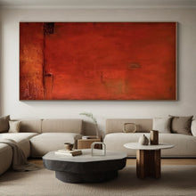 Load image into Gallery viewer, Deep Red Textured Field Acrylic Art - Suited for Dramatic Dining Room &amp; Introspective Study LargeART0653
