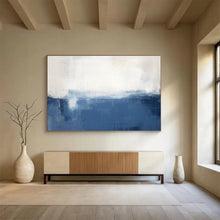 Load image into Gallery viewer, Blue - White Minimalist Abstract Painting for Coastal Home &amp; Serene Spa DKH266
