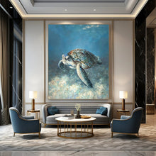 Load image into Gallery viewer, “Realistic Sea Turtle” - Detailed Marine Art on Canvas DKH1443
