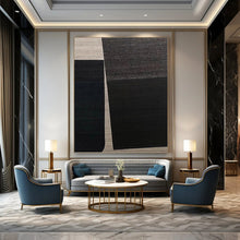 Load image into Gallery viewer, “Monochromatic Geometric Art” - Black, Grey, White Abstract Art on Canvas DKH1114
