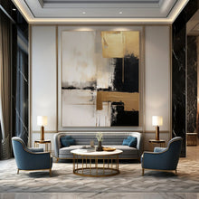Load image into Gallery viewer, Minimalist Abstract Art, Metallic - Accented Neutral Painting for Luxury Living Room &amp; Chic Office LargeART2251
