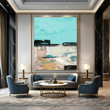 Load image into Gallery viewer, Abstract Coastal Daydream – Turquoise, Pink, and Purple Seaside - Inspired Abstract DTP197
