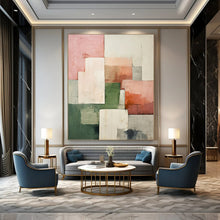 Load image into Gallery viewer, Pastel - Colored Geometric Abstract, Best for Scandinavian Nursery &amp; Calm Reading Nook LargeART2279
