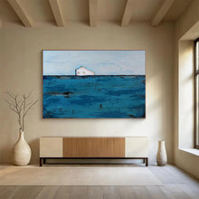 Load image into Gallery viewer, Minimalist Coastal Abstract Painting for Beach House &amp; Serene Office DKH217
