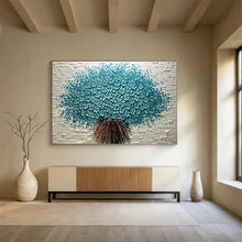 Load image into Gallery viewer, “Blue Blossom Tree” - Textured Abstract Acrylic of a Floral Tree, Suits Bedroom and Conservatory DLZ213
