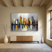Load image into Gallery viewer, Colorful Abstract Cityscape Abstract acrylic painting DLZ067
