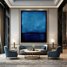 Load image into Gallery viewer, Deep Blue &amp; Black Abstract Painting, Ideal for Modern Office Lounge &amp; Calm Bedroom LargeART1943
