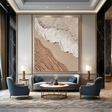 Load image into Gallery viewer, “Earth Tone Textured Layers” - Beige, Brown, White Abstract Art on Canvas DKH1130
