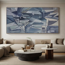 Load image into Gallery viewer, Grand Blue - Toned Cubist - Style Abstract Acrylic for Art Gallery &amp; Modern Mansion LargeART0393
