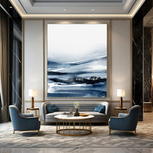 Load image into Gallery viewer, Indigo Mountain Mist – Watercolor Landscape with Deep Blues DTP231
