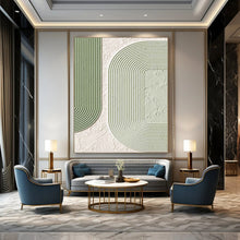 Load image into Gallery viewer, “Green &amp; White Textured Shapes” - Modern Abstract Art on Canvas DKH1493
