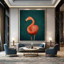 Load image into Gallery viewer, Vibrant Pink Flamingo Abstract Painting, Perfect for Tropical - Themed Bathroom &amp; Playful Bedroom LargeART1920
