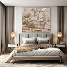Load image into Gallery viewer, Brown &amp; Gray Cubist Mountain Abstract Painting, Suited for Art Gallery &amp; Modern Study LargeART1456
