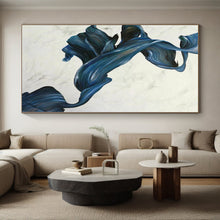 Load image into Gallery viewer, Oversized Blue Ribbon - Like Abstract Acrylic for Modern Dance Studio &amp; Elegant Home Office LargeART0349

