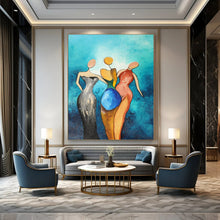Load image into Gallery viewer, Colorful Abstract Figure Painting, Ideal for Bohemian Living Room &amp; Women - Inspired Café LargeART1813
