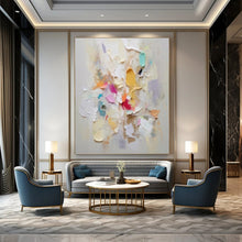Load image into Gallery viewer, “Colorful Vertical Burst” Abstract Impasto Painting on Canvas, Dynamic Decor DKH973
