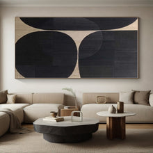 Load image into Gallery viewer, Black and Beige Geometric Circles Acrylic Art - Perfect for Modernist Office &amp; Contemporary Entryway LargeART0581
