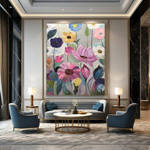 Load image into Gallery viewer, Colorful Floral Abstract Painting, Ideal for Cheerful Dining Room &amp; Feminine Bedroom LargeART2097

