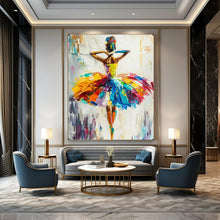 Load image into Gallery viewer, Rainbow - Colored Dancer Abstract Painting, Ideal for Girls’ Bedroom &amp; Artistic Living Room LargeART2118
