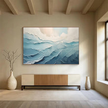 Load image into Gallery viewer, “Textured Sea Waves” - Impasto - Style Abstract Acrylic, Suits Bathroom and Coastal Living Room DLZ227
