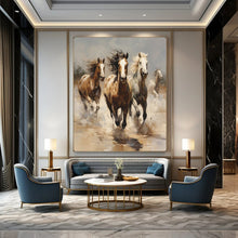 Load image into Gallery viewer, Brown &amp; White Equine Abstract Painting, Ideal for Rustic Living Room &amp; Equestrian Office LargeART2131
