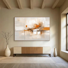 Load image into Gallery viewer, Neutral and Orange Geometric Abstraction Abstract acrylic painting DLZ097
