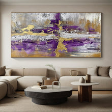 Load image into Gallery viewer, Purple - Gold - Gray Fusion Art for Ballroom &amp; High - End Restaurant LargeART0846
