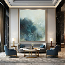 Load image into Gallery viewer, “Misty Blue Whispers” Abstract Watercolor - Style Painting on Canvas, Ethereal Art DKH948
