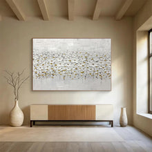 Load image into Gallery viewer, “White Floral Elegance” - Abstract Acrylic with Textured White Flowers, For Dining Room and Bedroom DLZ214
