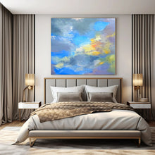 Load image into Gallery viewer, Dreamy Blue - Gray Abstract Painting, Ideal for Minimalist Bedroom &amp; Calming Yoga Studio LargeART1387

