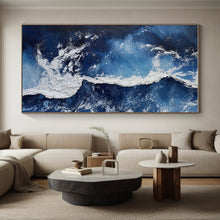 Load image into Gallery viewer, Textured Blue and White Ocean Waves Acrylic Art - Suited for Nautical - themed Living Room &amp; Coastal Spa LargeART0669
