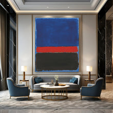 Load image into Gallery viewer, Blue, Red &amp; Black Color - Blocked Abstract Art, Perfect for Bold Living Room &amp; Creative Studio LargeART1954
