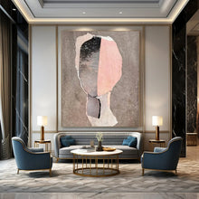 Load image into Gallery viewer, Mixed - Media Abstract Head Art, Muted - Toned Textured Collage for Modern Office &amp; Calming Waiting Room LargeART2226
