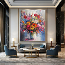 Load image into Gallery viewer, Colorful Floral Explosion – Impasto - Style Flower Bouquet DTP260
