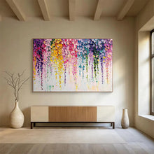 Load image into Gallery viewer, Colorful Dots “Rainbow Cascade” Painting on Canvas, Playful Abstract Art DKH905

