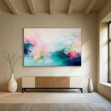 Load image into Gallery viewer, Pastel - Toned Abstract Painting with Delicate Lines DKH472
