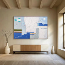 Load image into Gallery viewer, Geometric Abstract Painting on Canvas: Color - Blocked Cityscape DKH571
