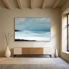 Load image into Gallery viewer, Serene Light Blue Ocean View Abstract acrylic painting DLZ032
