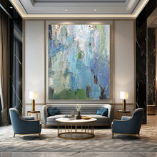 Load image into Gallery viewer, Textured Abstract Art, Cool Color Palette for Relaxing Reading Nook &amp; Coastal Home Office LargeART2262
