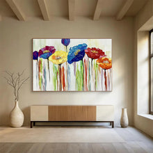 Load image into Gallery viewer, Colorful Flower Painting on Canvas - “Vibrant Blooms” DKH783
