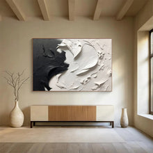 Load image into Gallery viewer, Hand - painted Black and White Textured Painting Acrylic Art for Sophisticated Home Offices LargeART1729
